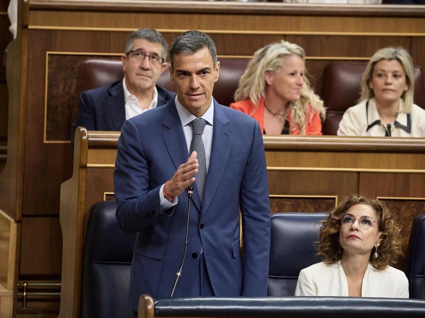 El presidente del Gobierno, Pedro Sánchez, este miércoles en el Congreso.