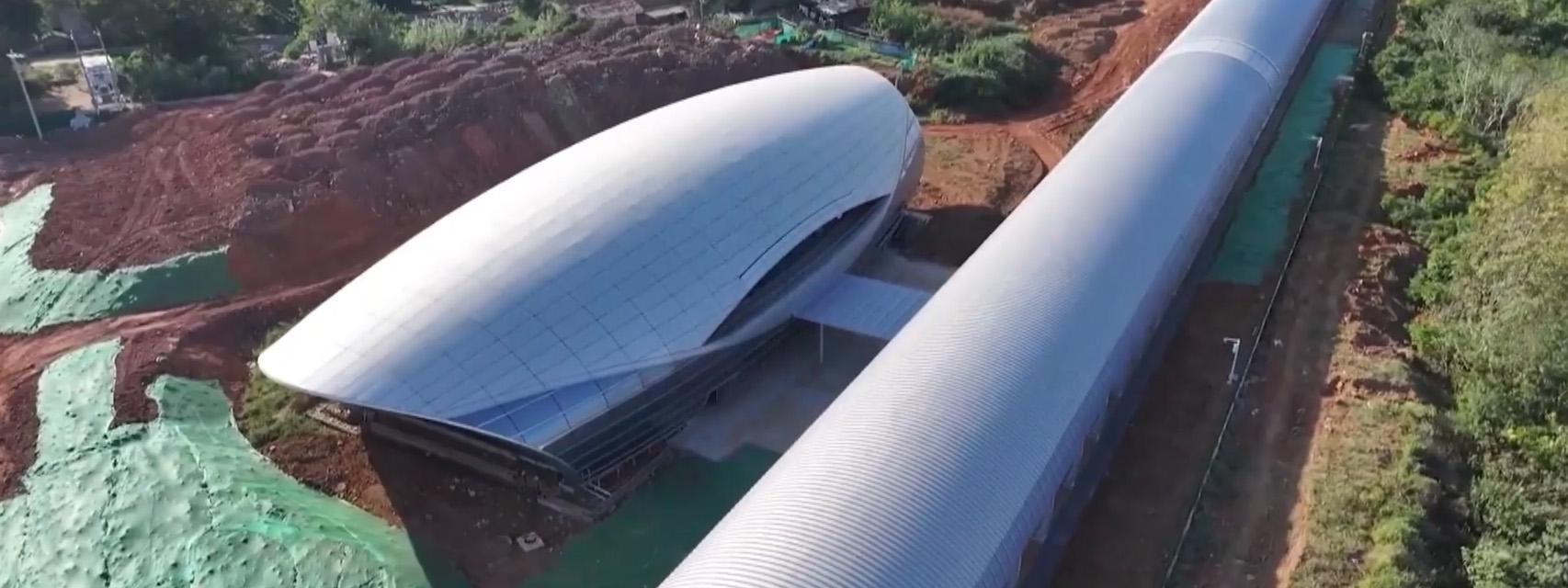 Instalaciones del maglev chino.