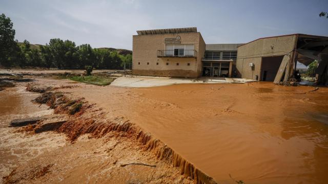 Vista de los daños materiales provocados por las intensas tormentas en Azuara