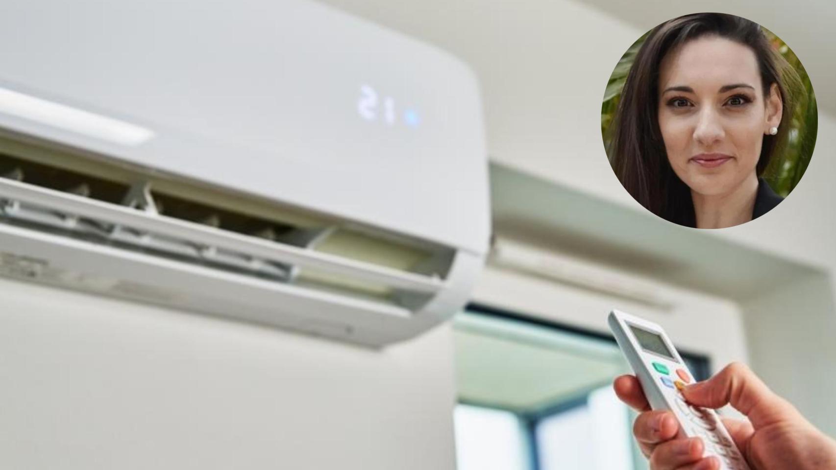 Montaje de un aire acondicionado junto a Eli Defferary.