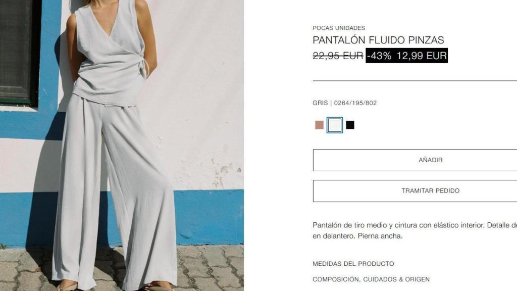 Pantalón fluido de Zara. Ref: 0264/195/802