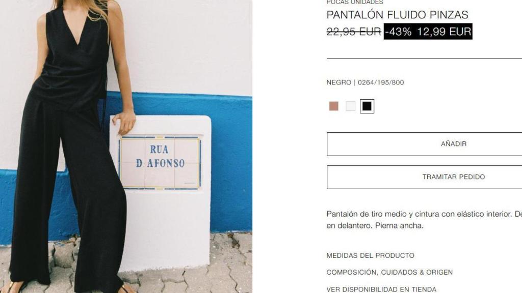 Pantalón fluido de Zara: Ref: 0264/195/800