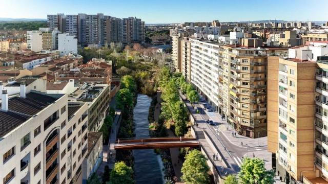 Imagen de cómo quedará el río Huerva tras su reforma integral.