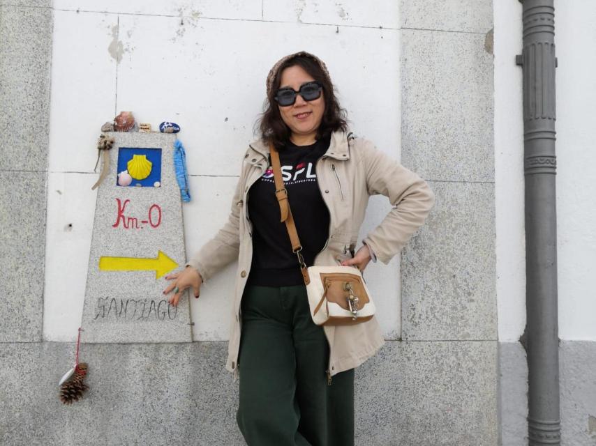 Jacqueline durante el Camino de Santiago.