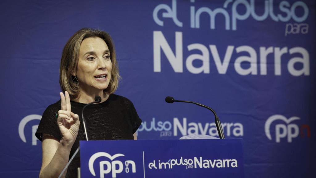 Cuca Gamarra, durante el acto del PP en Pamplona de este fin de semana.