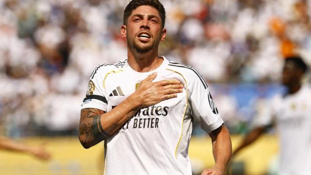 Fede Valverde celebra su gol ante Pachuca en el Mundial de Clubes.
