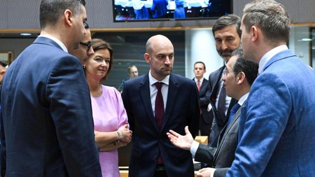 El ministro de Exteriores, José Manuel Albares, durante la reunión de este lunes en Bruselas