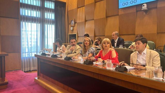 Los concejales del PSOE en el Ayuntamiento de Zaragoza, sin Gómez Gámez en la bancada.