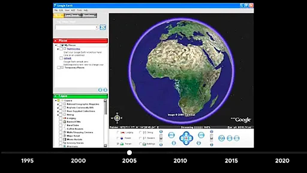 Google Earth en su primera versión en 2005