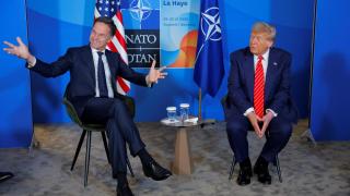 Mark Rutte y Donald Trump este miércoles.