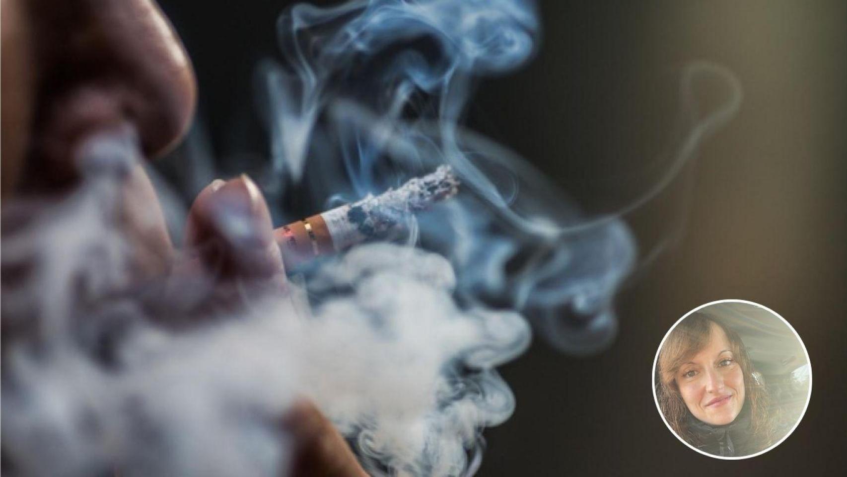 Montaje de Noelia, exfumadora y creadora de contenido en TikTok.