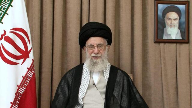 El líder supremo de Irán, Alí Jamenei, durante su discurso a la nación.