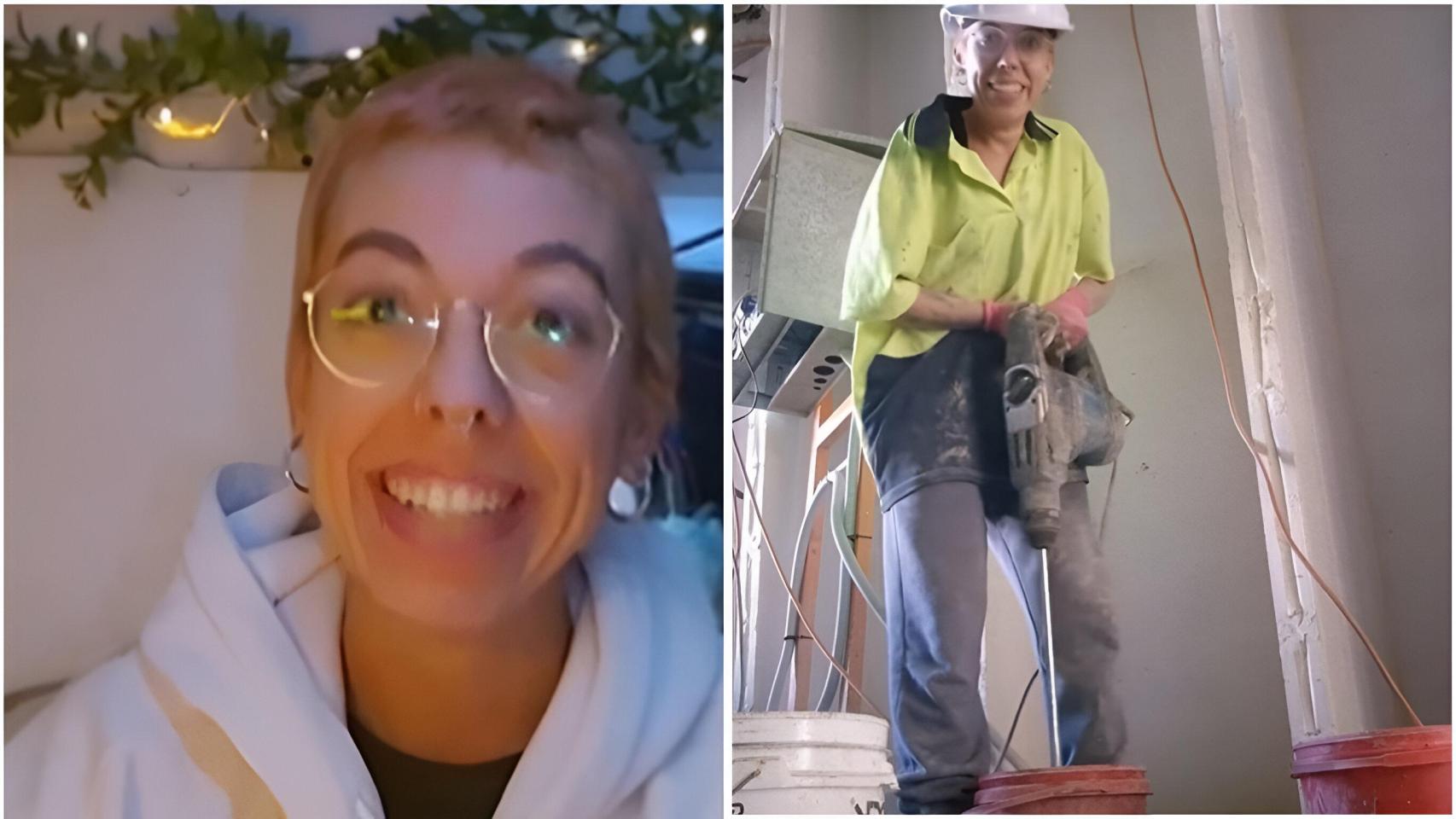 Montaje de Nerea, actualmente trabajando de albañil en Sídney.