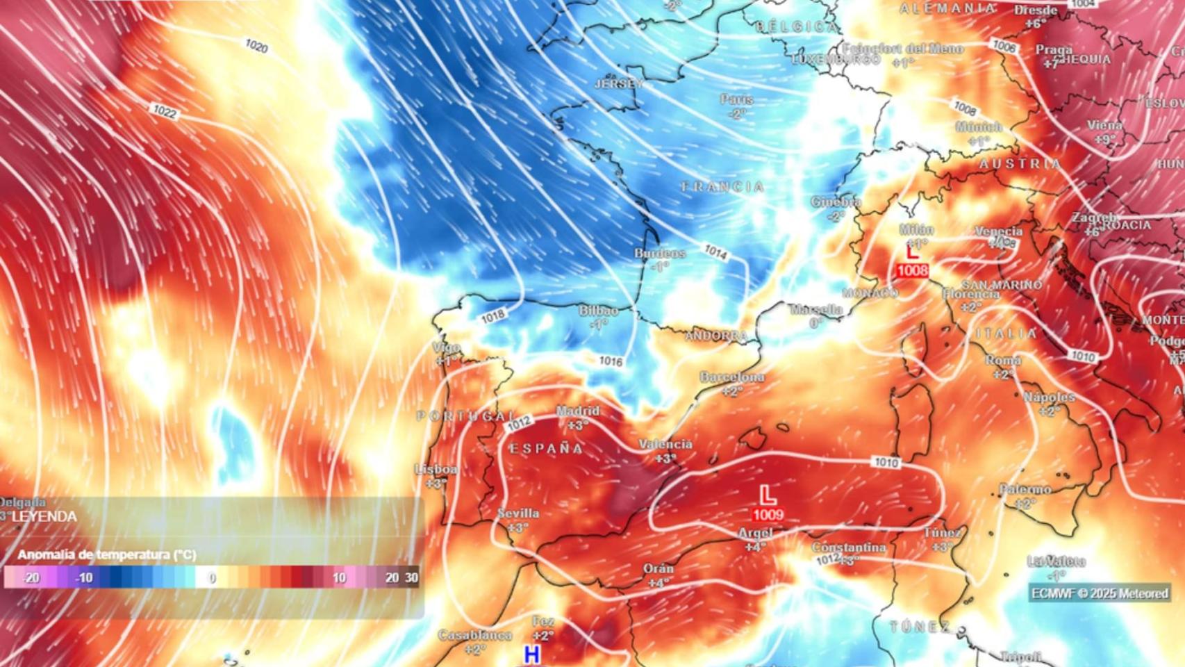 Llega una masa de  aire polar  a España: los expertos alertan de un bajón de temperaturas con hasta 12 ºC en estas zonas