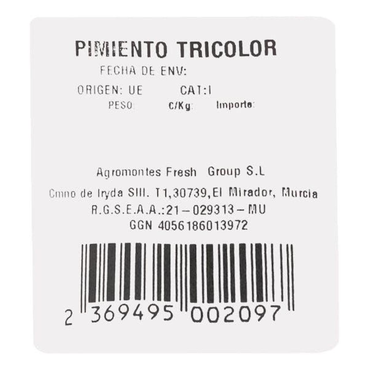 Etiquetas tricolor.