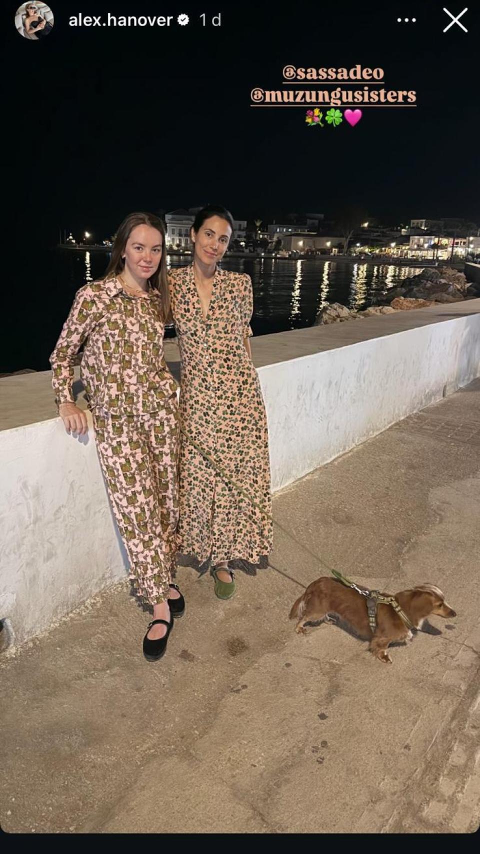 Alexandra de Hannover y Sassa de Osma en un 'story' de Instagram.
