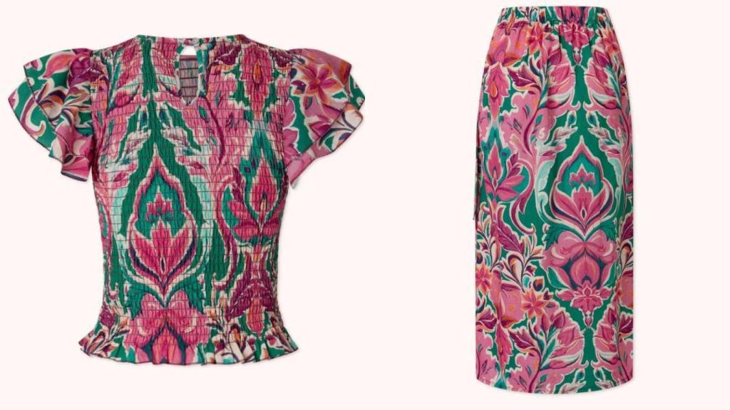 Blusa y falda hidra fucsia.
