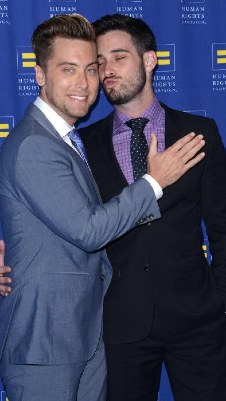 Lance Bass y su esposo, Michael Turchin, en una fotografía de marzo de 2015.