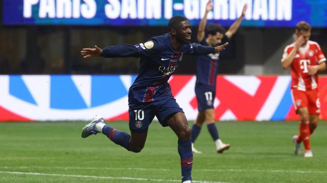 Dembelé celebra el segundo gol en la victoria ante el Bayern Múnich.