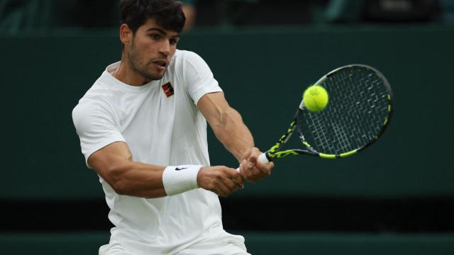 Alcaraz, en el partido ante Rublev.
