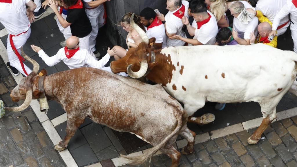 Primer encierro de San Fermín, el lunes 7 de julio de 2025.
