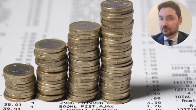 Montaje de Joaquín López de Avellaneda con monedas de euro.