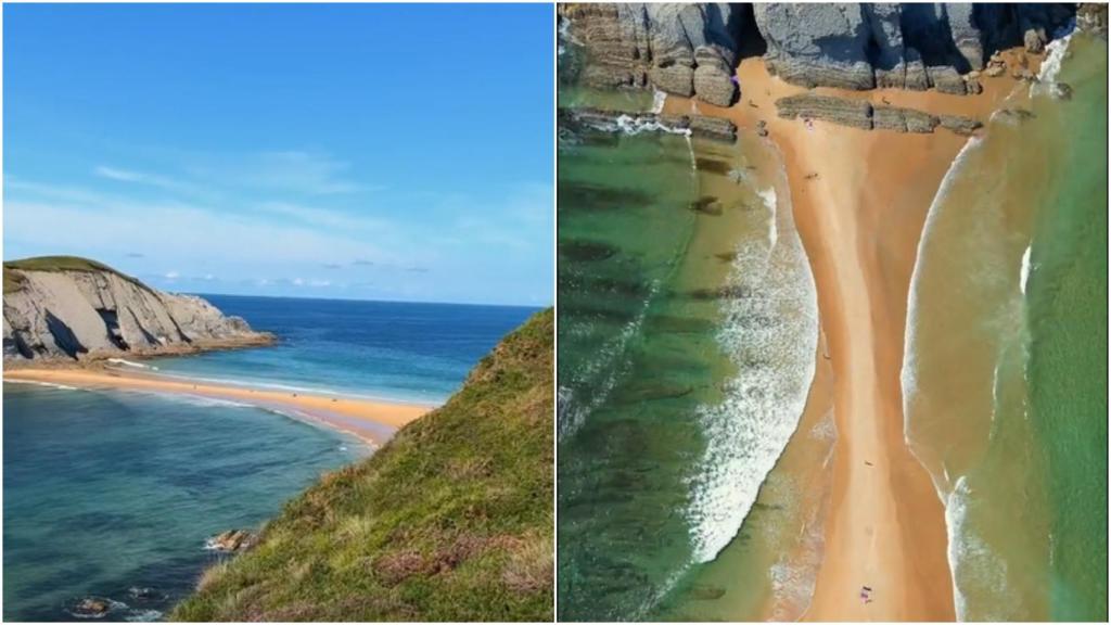 La playa de Covachos, Cantabria (Captura).