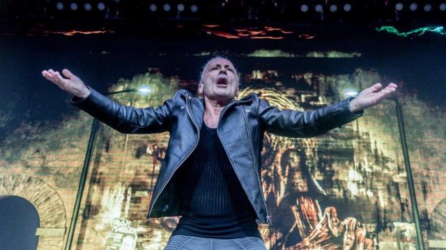 Bruce Dickinson, cantante de Iron Maiden, durante su último concierto en Madrid.