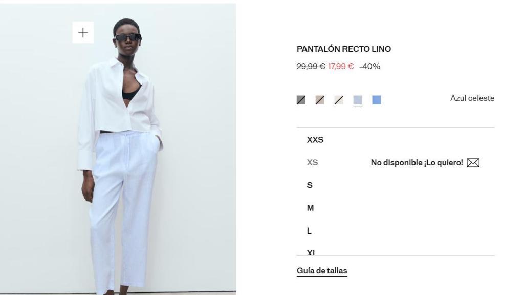Pantalón recto lino. REF. 87076341