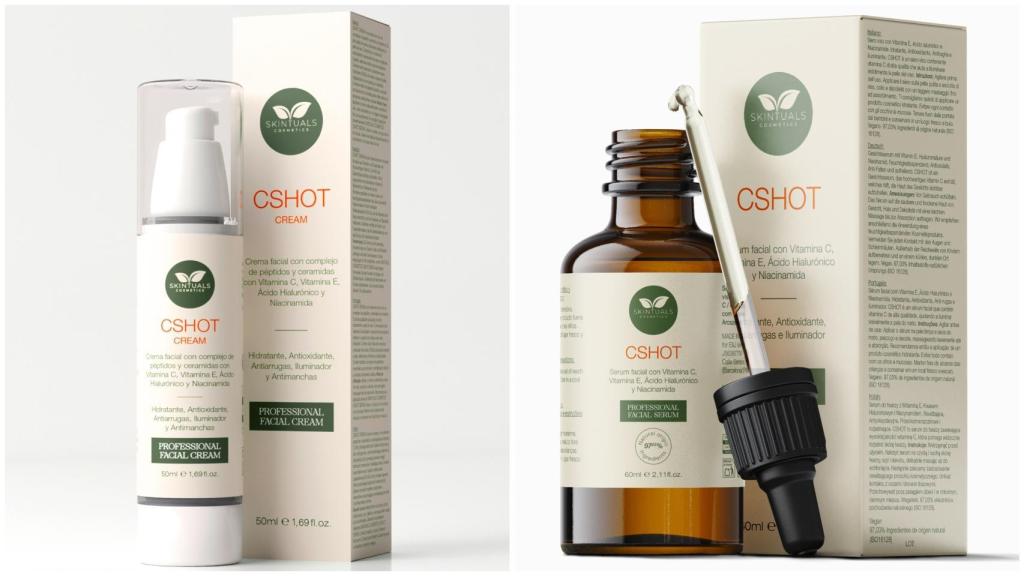 Crema facial y sérum Skintuals.