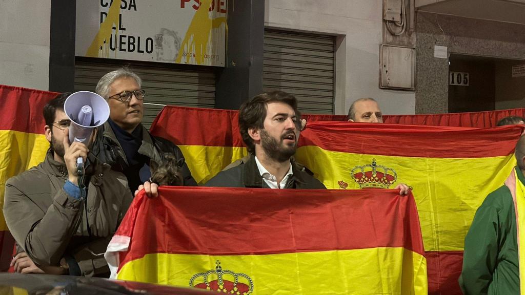 El exvicepresidente de la Junta Juan García-Gallardo en una manifestación en Burgos