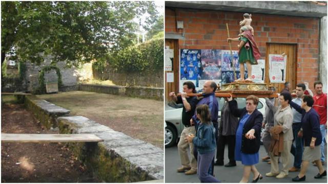 Dos momentos de la fiesta de San Cristovo de Carnés