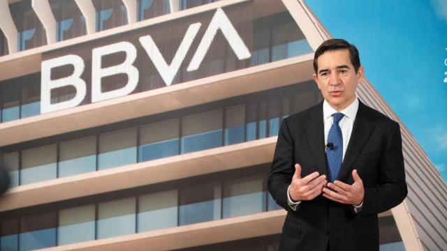 El presidente de BBVA, Carlos Torres Vila, durante la junta general de accionistas de la entidad.