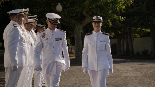 Leonor a su llegada a la Escuela Naval de Marín, a 29 de agosto de 2024,