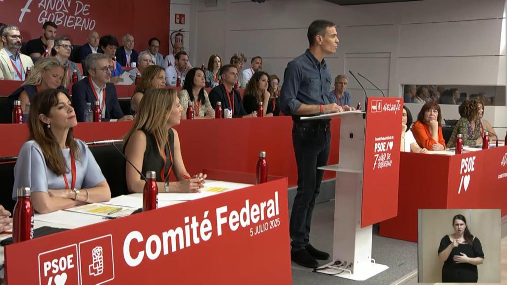 Pedro Sánchez, visiblemente más delgado en el Comité Federal del PSOE del pasado sábado.
