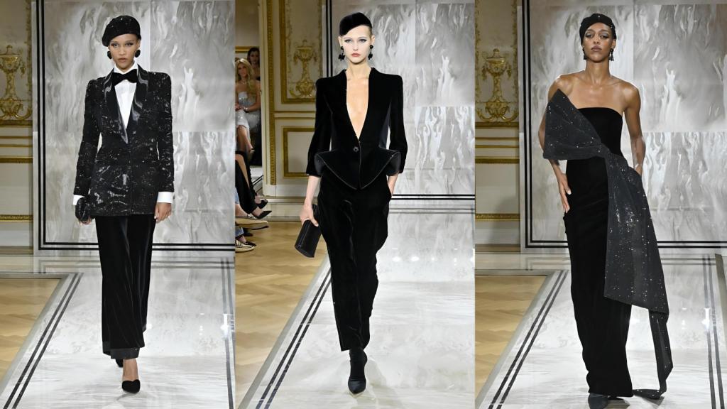 Siluetas del desfile de Giorgio Armani Privé.