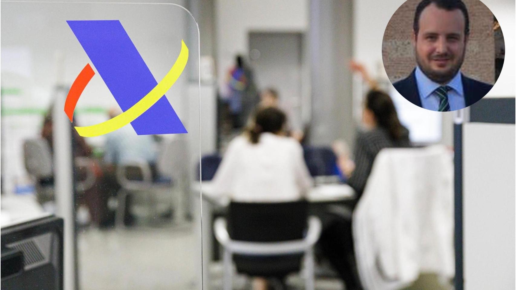 Montaje de Carlos García con una delegación de la Agencia Tributaria.