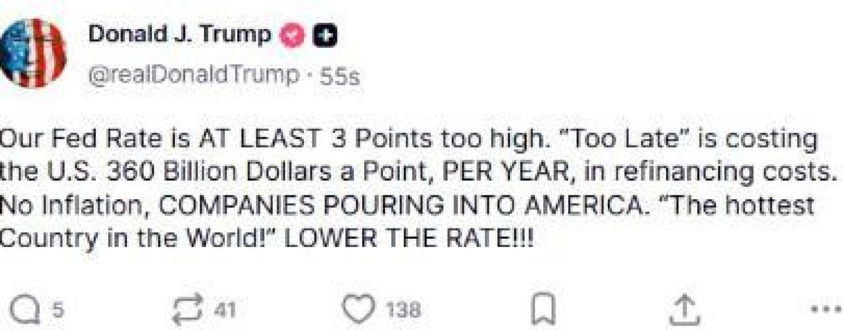 Tuit de Donald Trump
