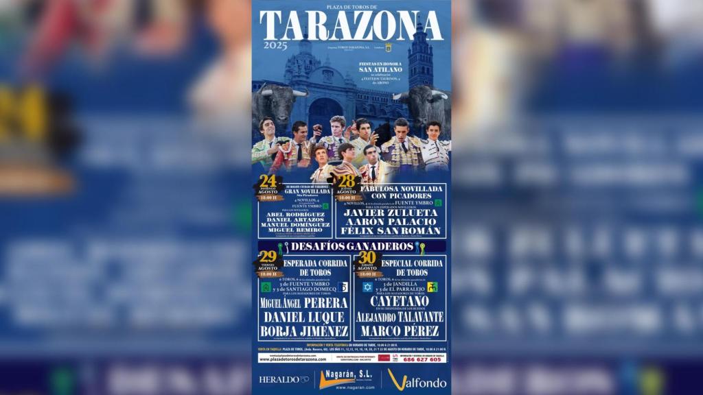 Cartel de la feria taurina en honor a San Atilano
