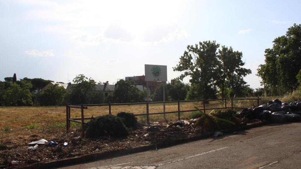 La ubicación donde se iba a instalar el centro cultural, ahora reconvertido en una Ecozona donde depositar desperdicios orgánicos.
