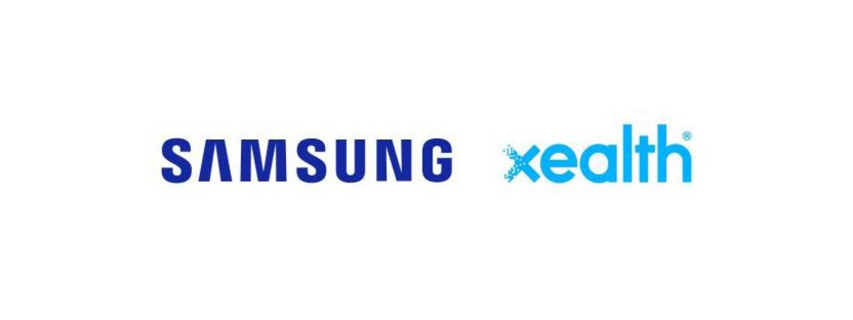 Logos de Samsung y Xealth en un fotomontaje.
