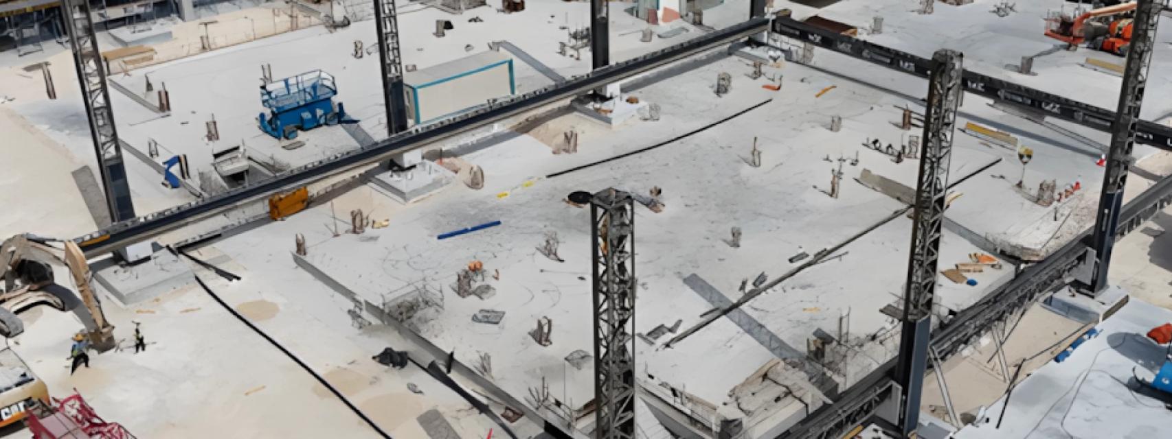 Momento de la construcción en 3D de las escuelas de Catar.