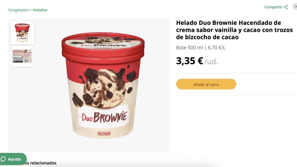 Helado Mercadona.