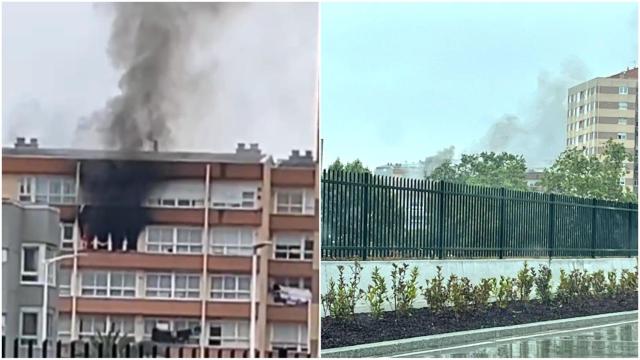 Alarma por una gran humareda en la calle Camelias del Barrio de las Flores de A Coruña