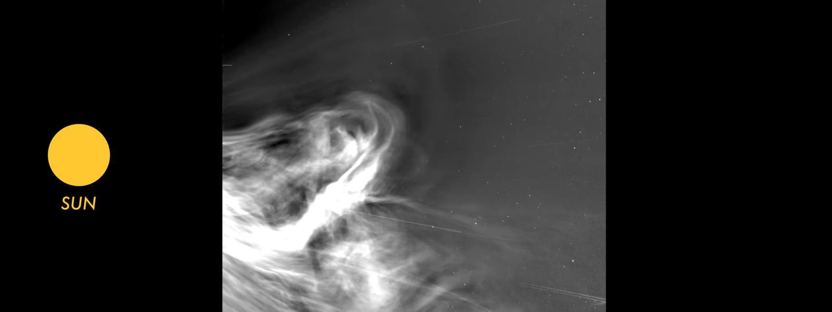Eyección de masa coronaria en una imagen de la sonda.
