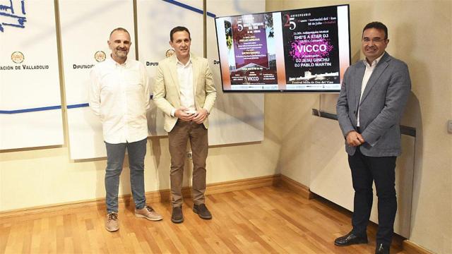 Félix Sanz, Conrado Íscar y Roberto Díez presentando las actividades del 25 aniversario del Museo Provincial del Vino