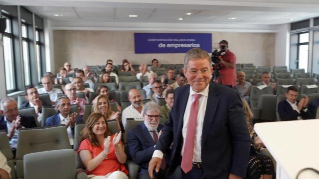 Carlos Magdaleno, durante la asamblea en la que ha sido nombrado presidente de CEOE Valladolid