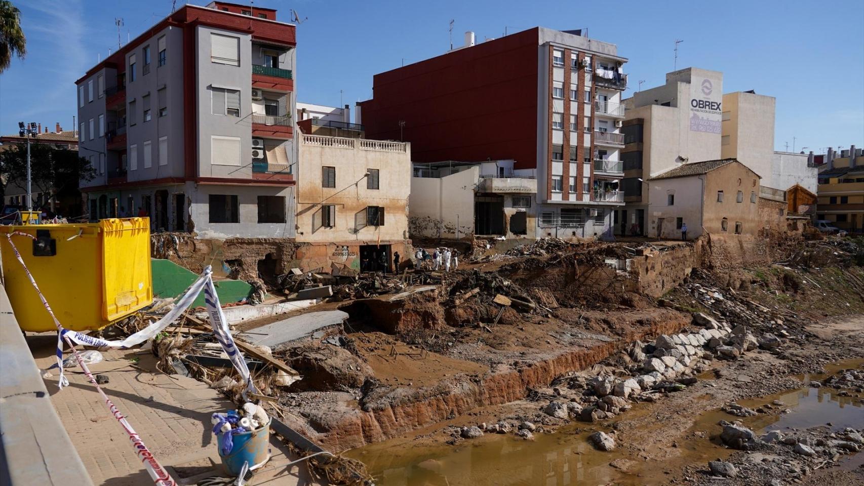 Imagen de archivo de los estragos causados por la dana en el barranco del Poyo. Eduardo Manzana / Europa Press
