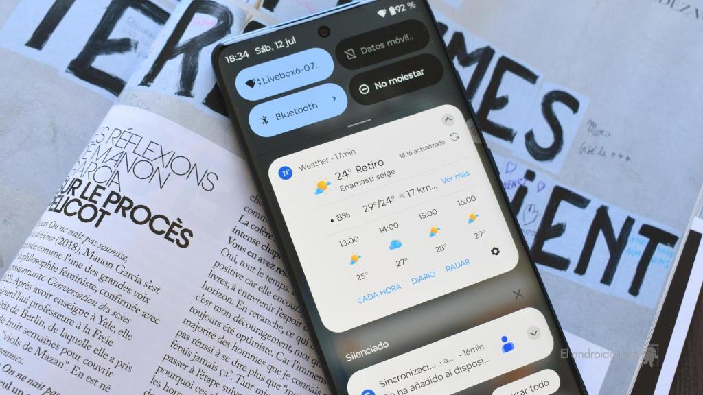 El widget de tiempo