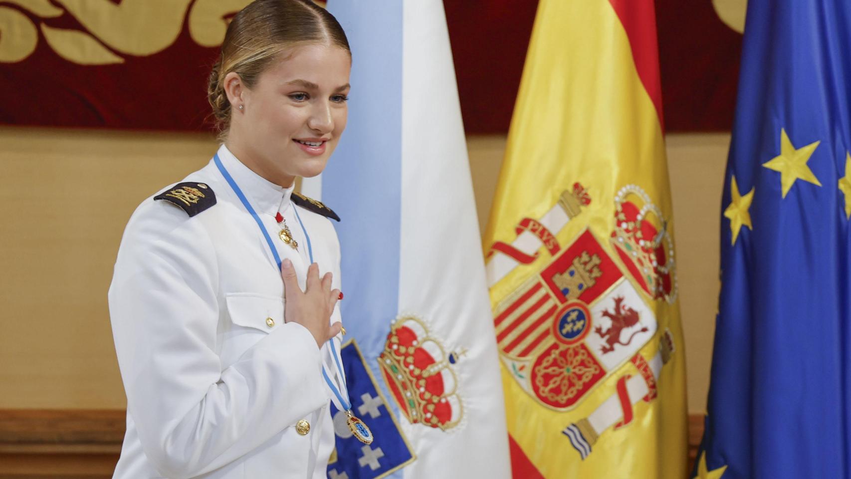 Los detalles del gran día de Leonor en Galicia: gaitas, un caluroso recibimiento y su discurso emotivo (en gallego)